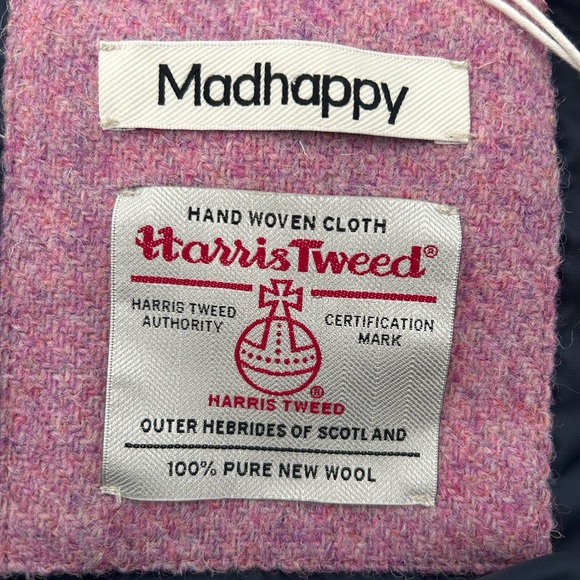 NWT Madhappy X Harris Tweed Puffer Jacket Violet SZ M Unisex 100% Wool Duck Down - Picture 2 of 8